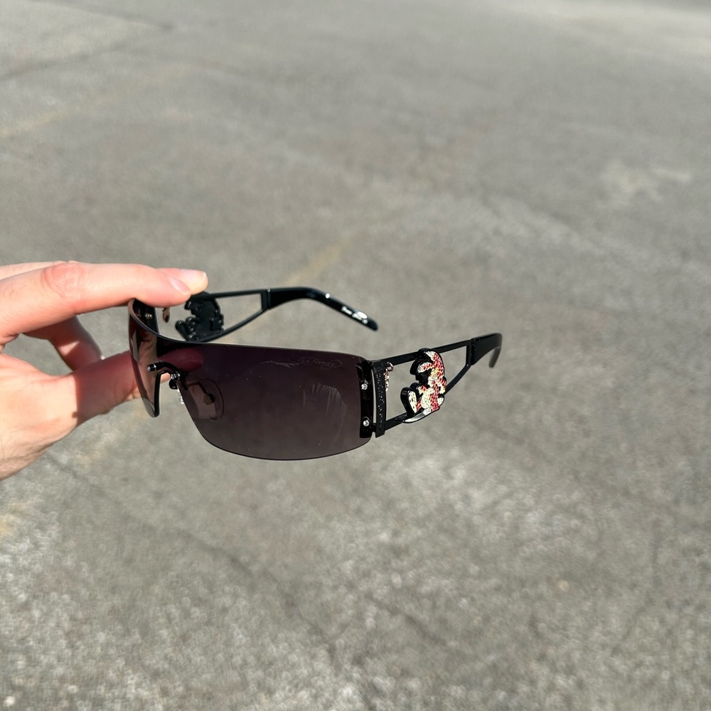 Ed Hardy Black Sunglasses rabbit Design